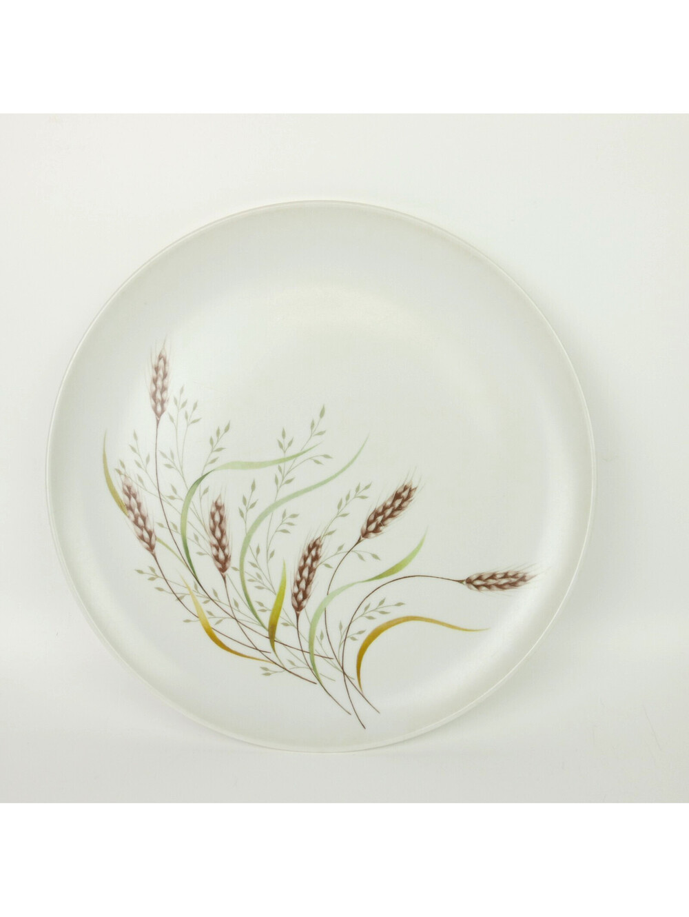 Vintage Melamine Dinner Plate Whispering Wheat Brown Green Mid Century MCM 10 in